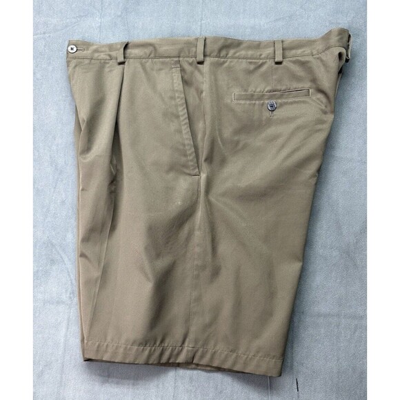 Nike Golf DriFit Mens Shorts Size 40 Tan Khaki Chino Zip Fly Pleated STAINS - Picture 3 of 16